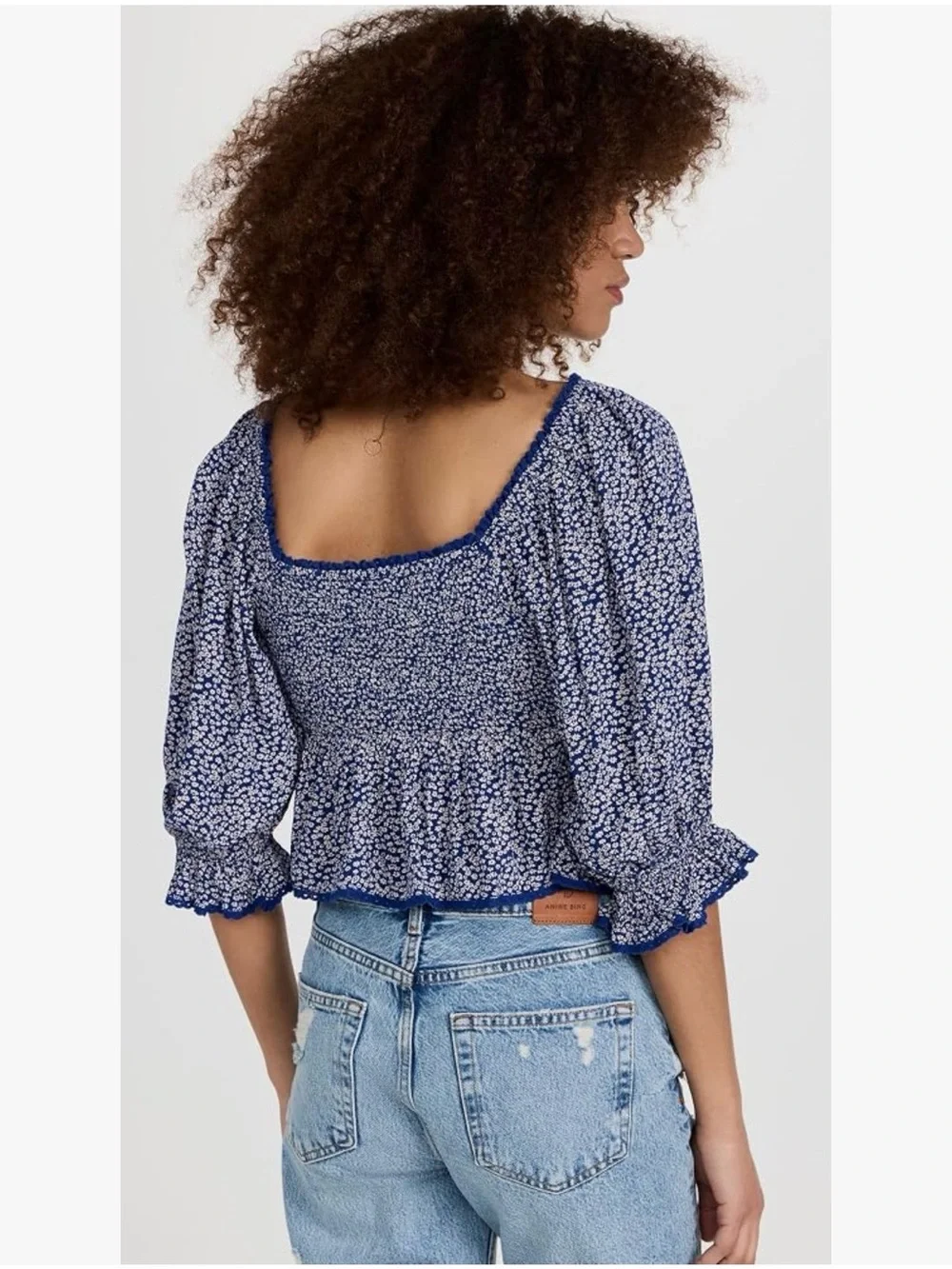 Free People Brittnee Floral Smocked Top L
